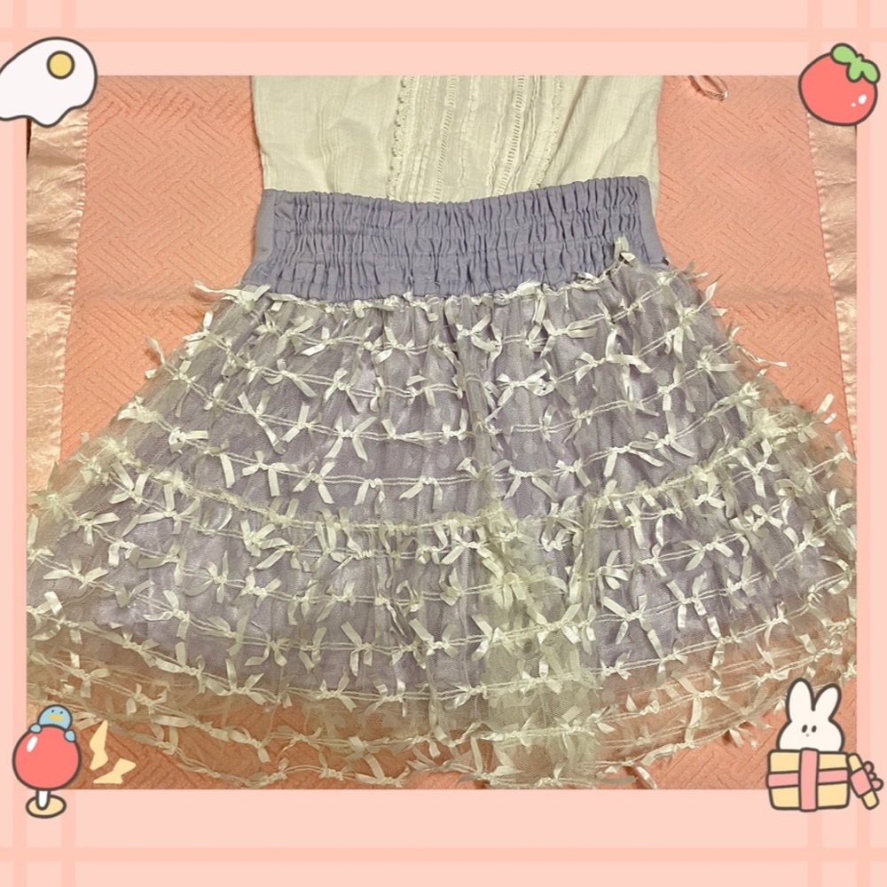 💜Liz Lisa CottageCore Babydoll Coquette Mini skirt skort White Top Skirt Set✨ - Picture 3 of 9